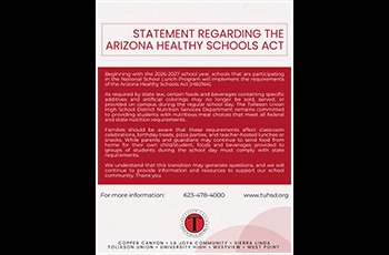 Statement Regarding the Arizona Healthy Schools Act