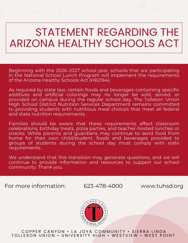 Statement Regarding the Arizona Healthy Schools Act