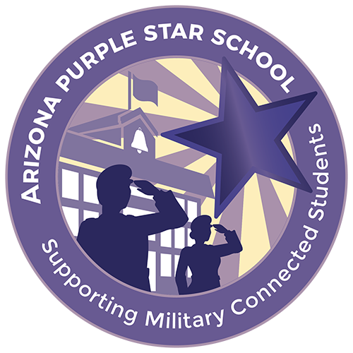Arizon Purple Star Schools Logo: Supporting Military Connected Students