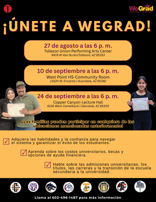 We Grad Spanish flyer