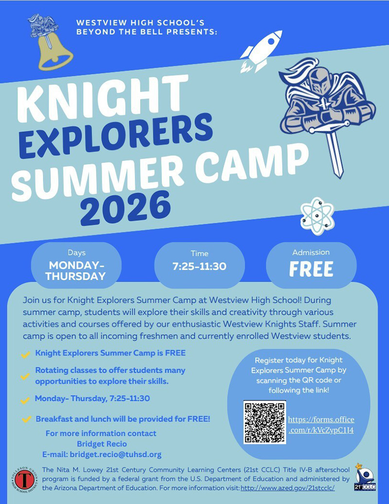 Knight Explorers Summer Camp 2026 Flyer