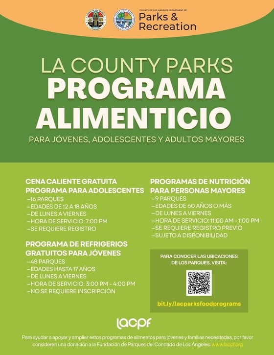 Parks Food Program Flyer - Spanish