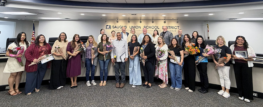 2026 classified employee of the year honorees being recognized at a school board meeting