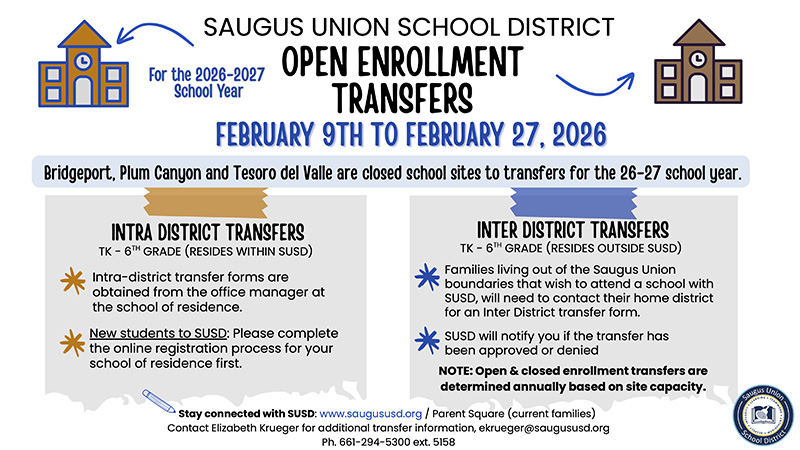 graphic_TransferWindowEnglish_020625 Saugus Union School District Open Enrollment Transfers flyer in English