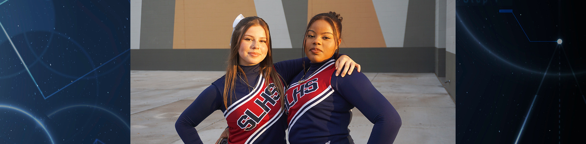 Two happy SLHS cheerleaders