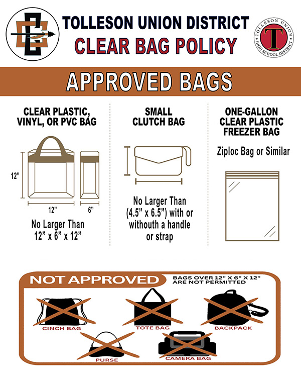 Tolleson Union District Clear Bag Policy Approved Bags flyer