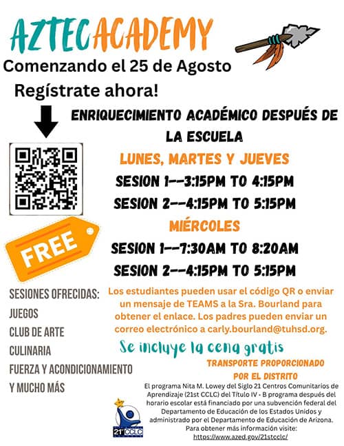 Aztec Academy Registration Spanish