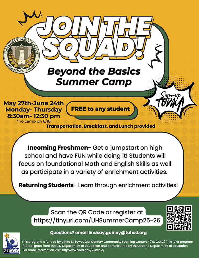 Join the Squad! Beyond the Basics Summer Camp flyer