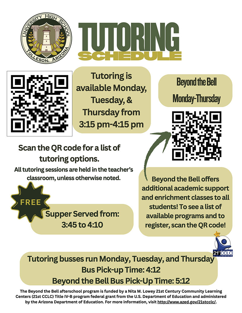 Title I Tutoring Spring 2026 Flyer