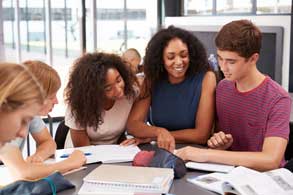 Students studying together