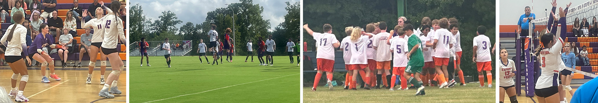 students playing various sports