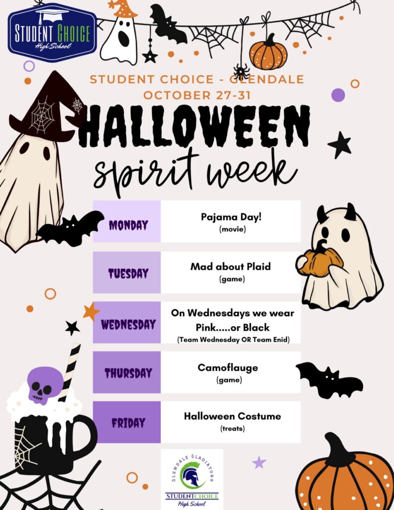 Glendale Spirit Week flyer
