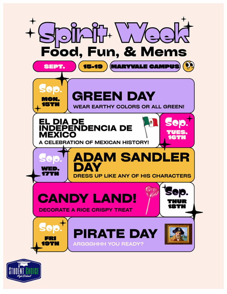Spirit Week flyer
