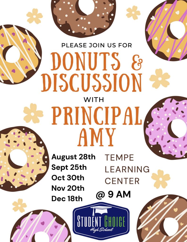 Donuts & Discussion with Principal Amy flyer