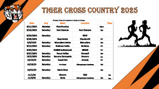 Cross Country Schedule