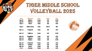 Middle School Volleyball Schedule