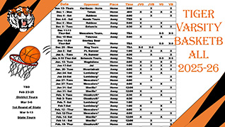 JV/V Boys and Girls Basketball Schedule