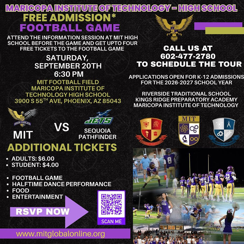 Free admission football game flyer