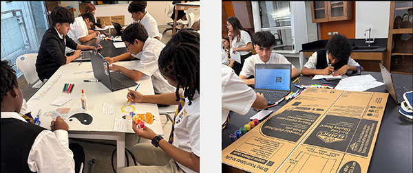 Students working on AP World History projects
