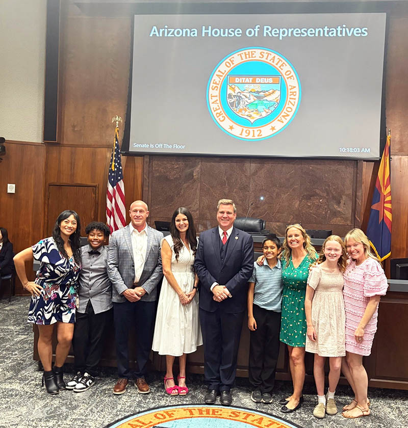 Silver Valley Elementary representatives visiting the Arizona House of Representatives