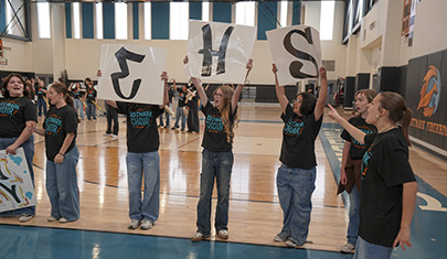 Eastmark High School students at Flying With the Firebirds event