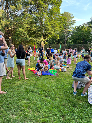 Families having fun at the end-of-the-year picnic