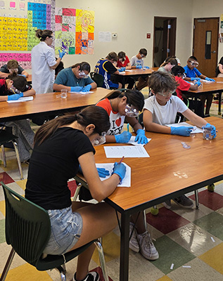 Students working at their desks