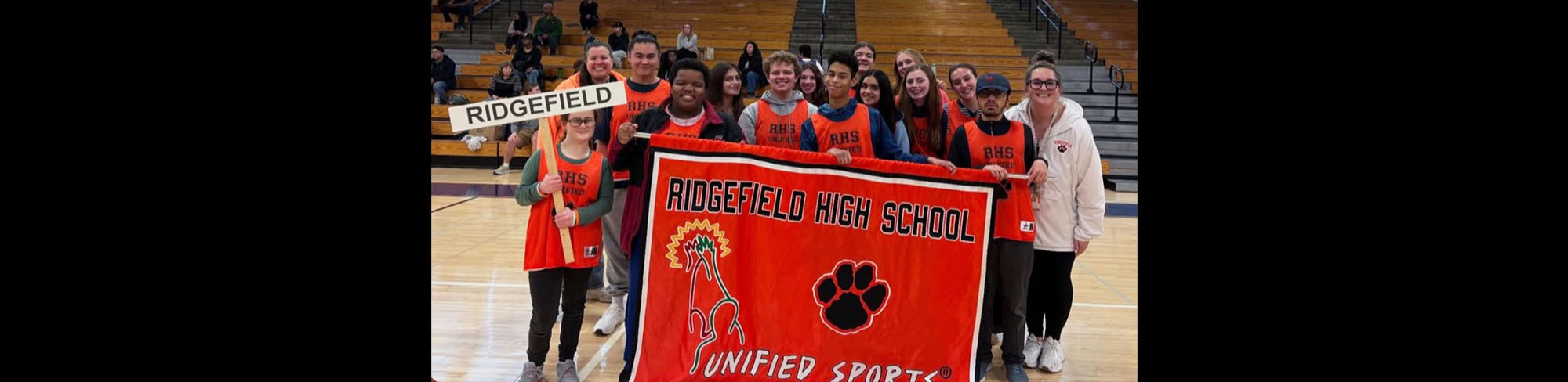 RHS Unified Sports students on the gym floor