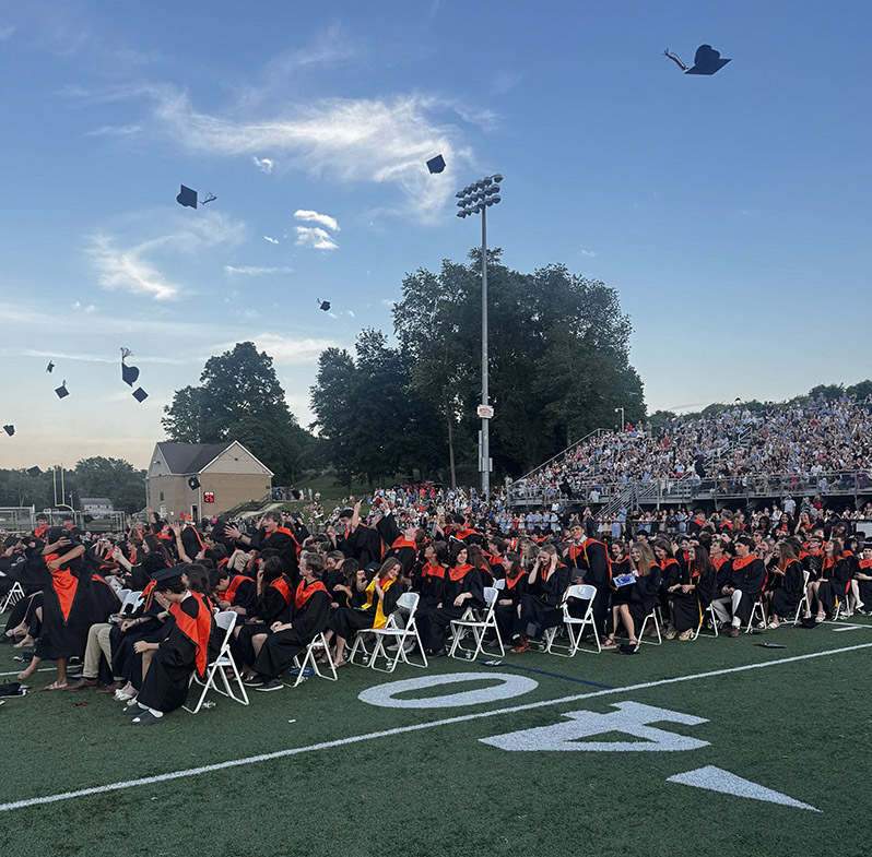 High School Class of 2026 Graduation ceremony on the football field