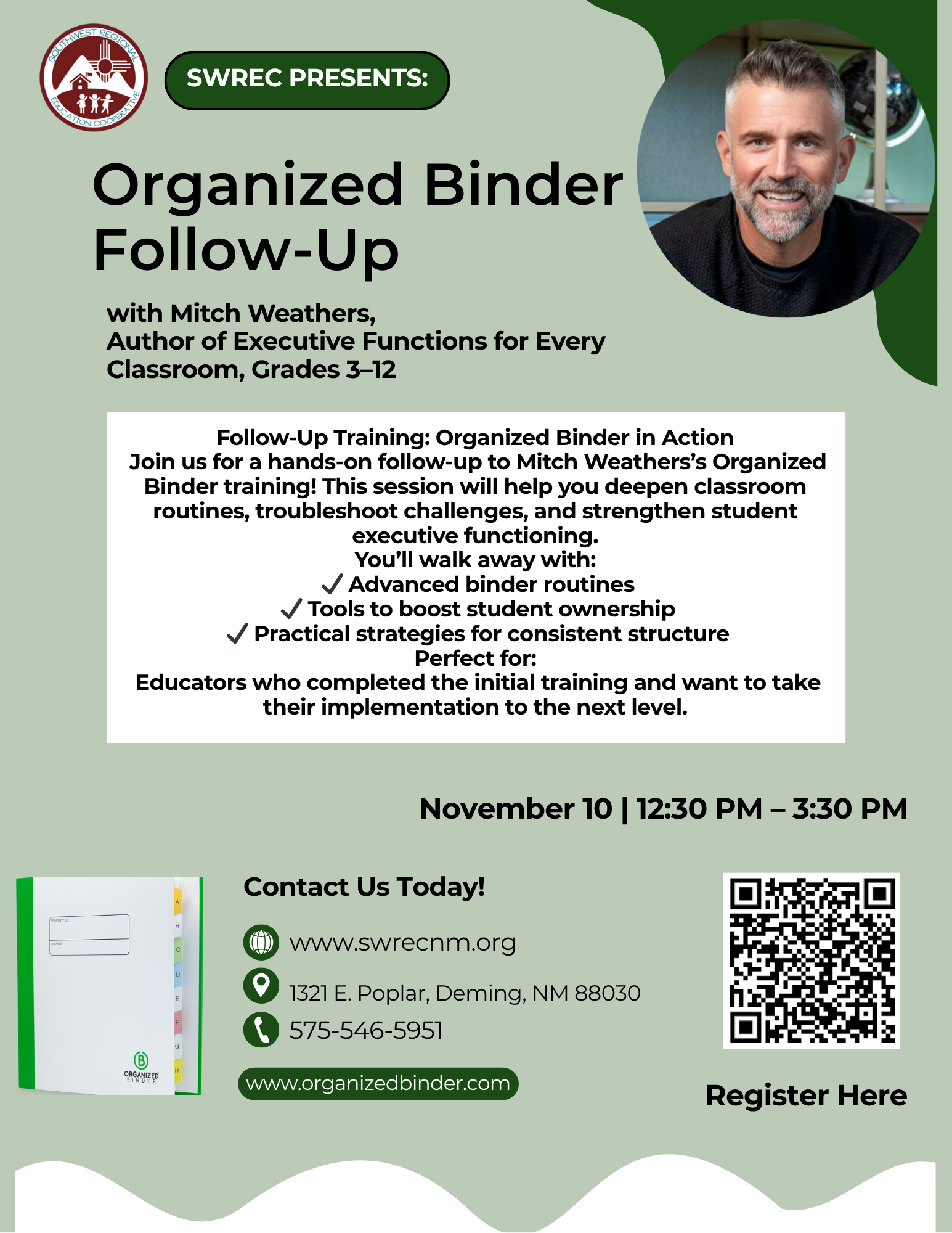 Organized binder followup
