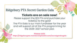 Ridgebury PTA Secret Garden Gala flyer