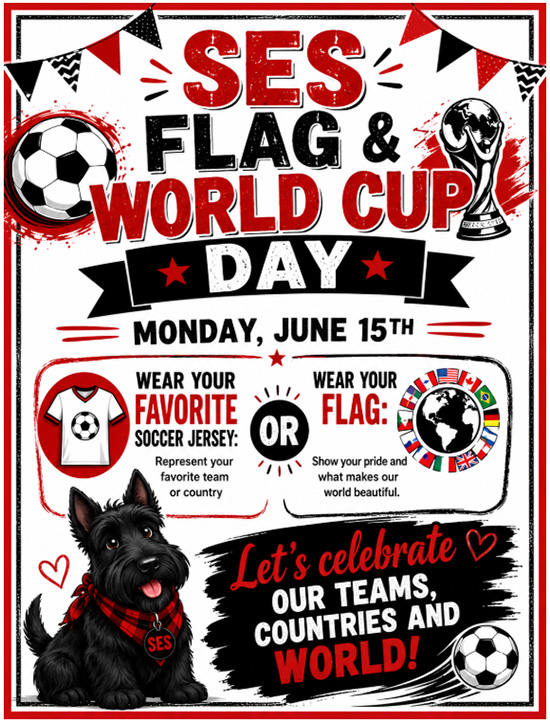SES Flag & World Cup Day flyer
