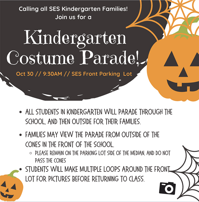 Kindergarten Costume Parade flyer