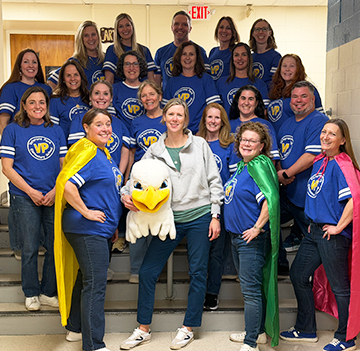 Group of happy staff members