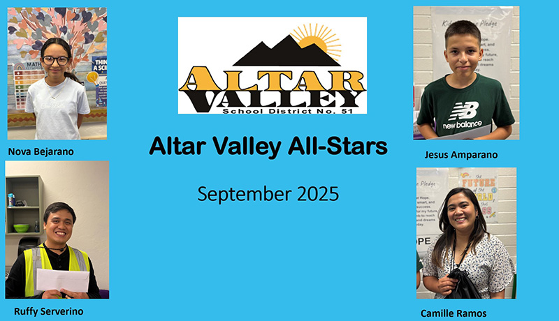 September 2025 Altar Valley All-Stars: Nova Bejarano, Jesus Amparano, Ruffy Serverino, and Camille Ramos