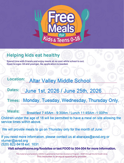 AVMS Summer Meals Flyer