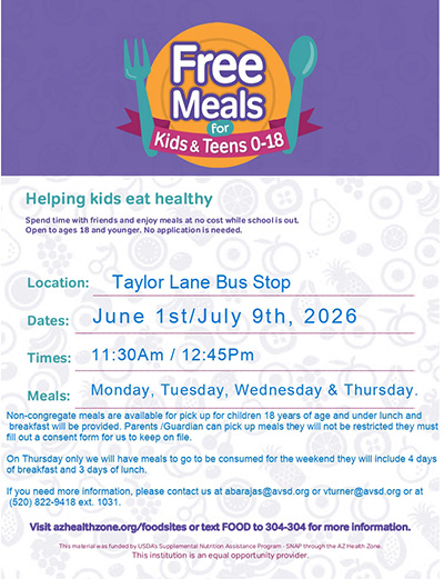 Taylor Lane Summer Meals Flyer
