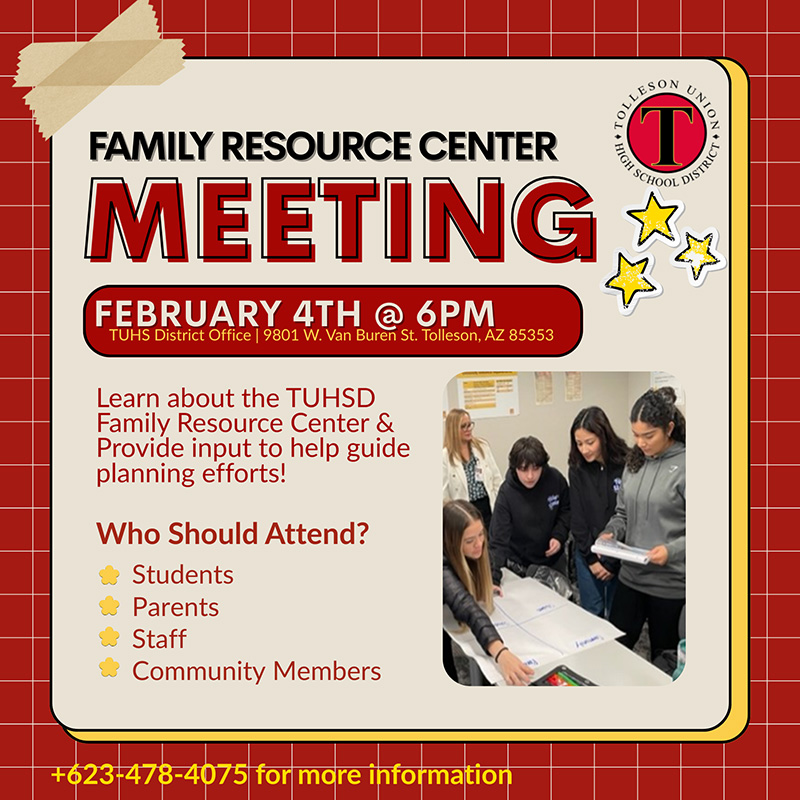 Family Resource Center Meeting on February 4th at 6:00 p.m. flyer