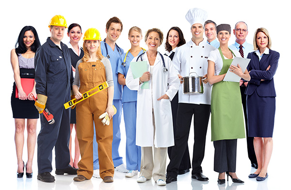 Workers in various occupations