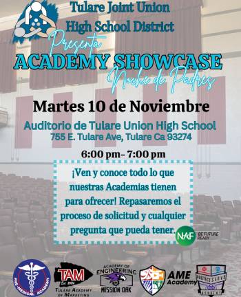 Academy Showcase Parent Night Flyer - Spanish