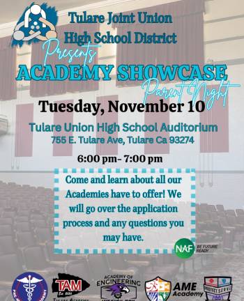 Academy Showcase Parent Night Flyer - English
