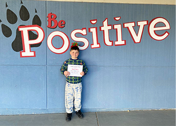 Student honored for being positive