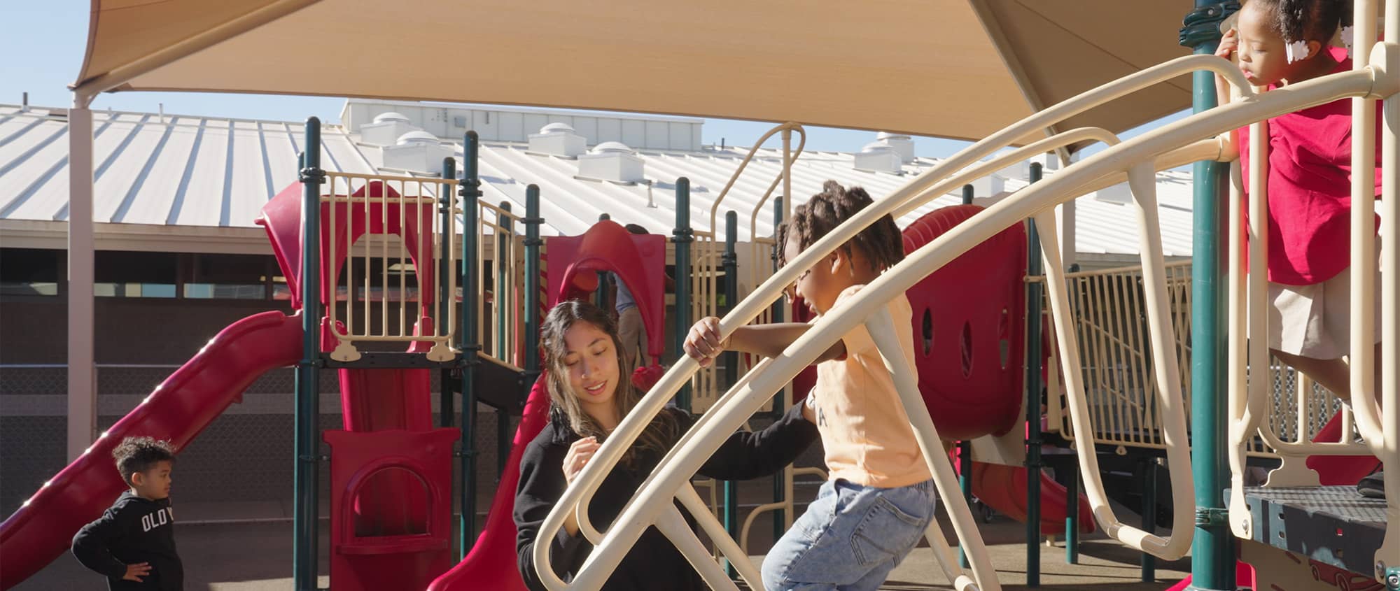 students on playground