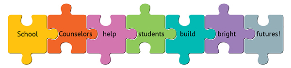 graphic_SchoolCounseling_Quote puzzle pieces that read school counselors help students build bright futures!