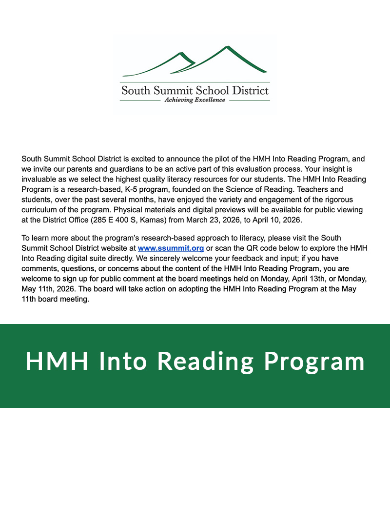 HMH Into Reading Program letter