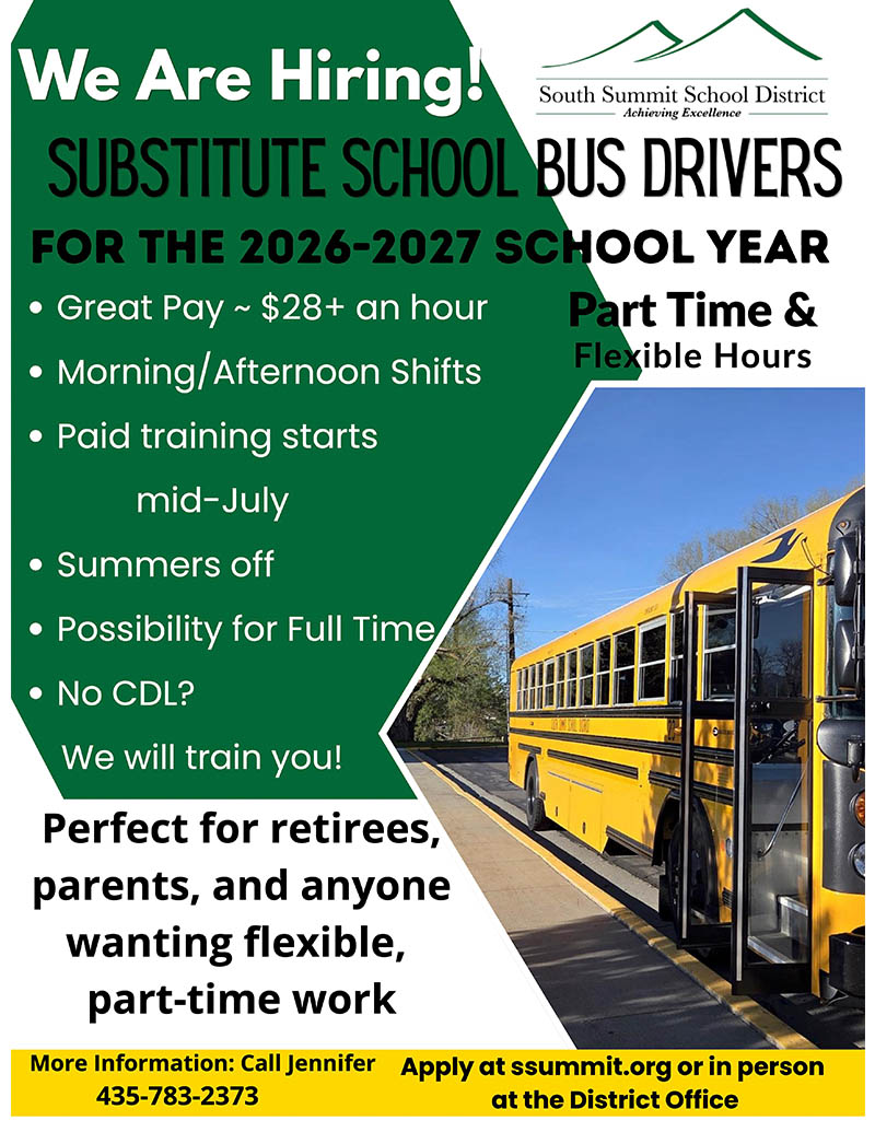 We Are Hiring! Substitute School Bus Drivers flyer