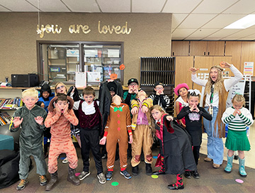 Class dressed for Halloween