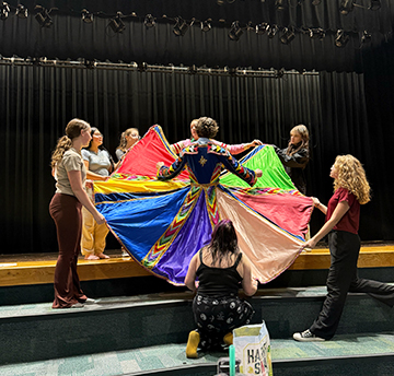 Drama students on stage