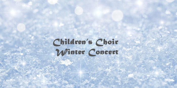 Children’s Choir Winter Concert on a snowflake background