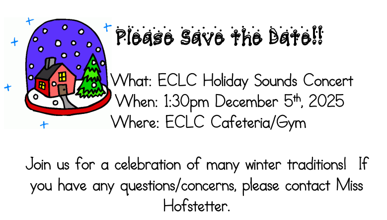 ECLC Holiday Sounds Concert flyer